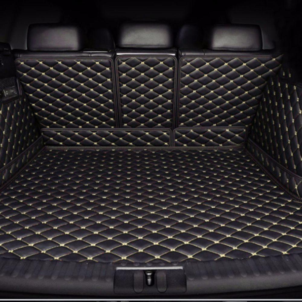 3D Trunk Mat - Black with Beige Stitching