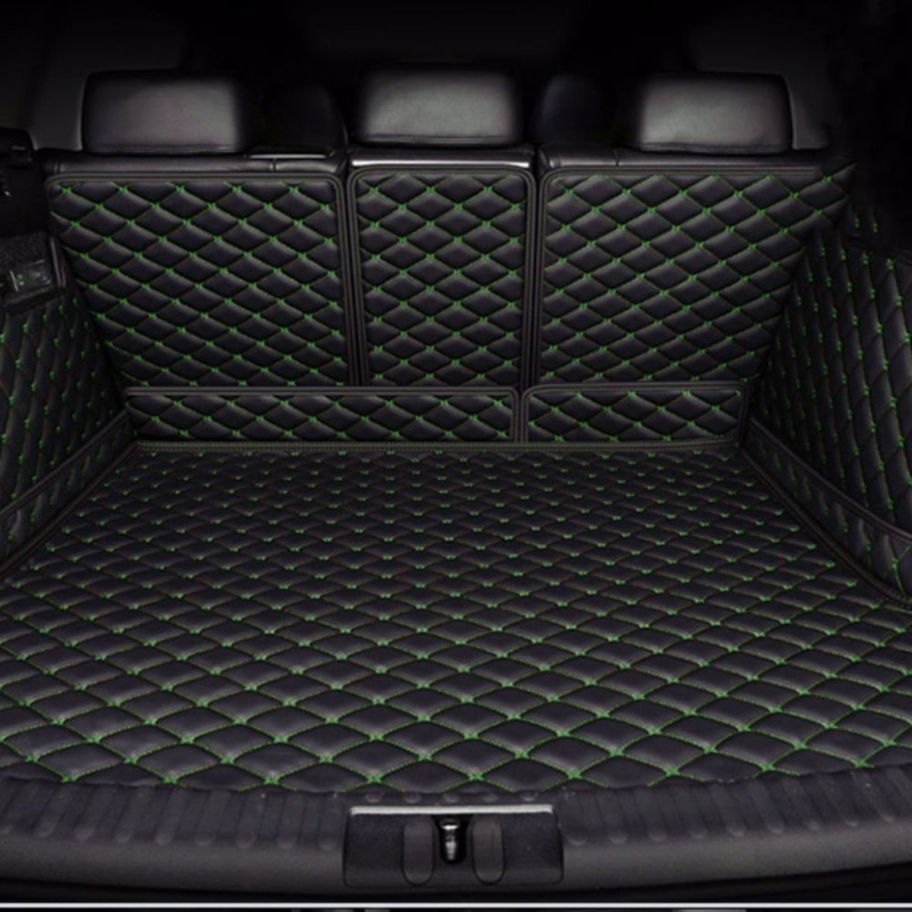 3D Trunk Mat - Black with Green Stitching