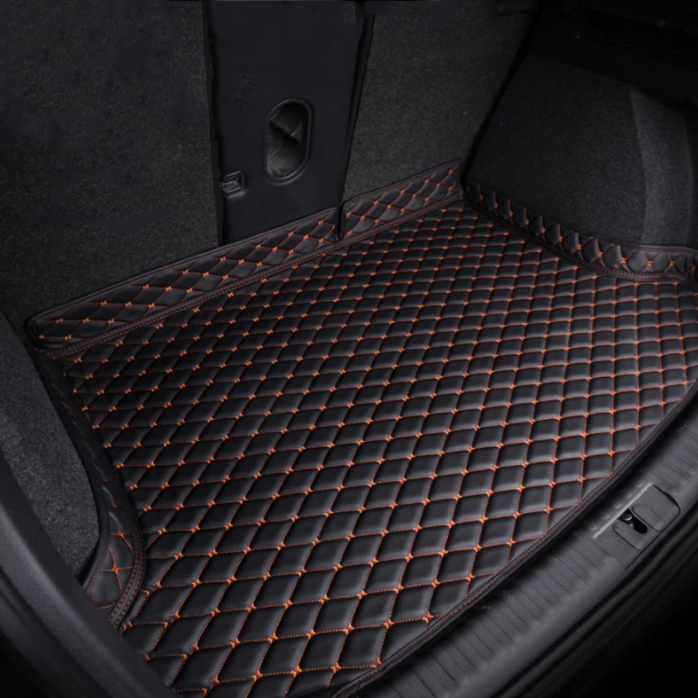 Base Trunk Mat - Black with Orange Stitching