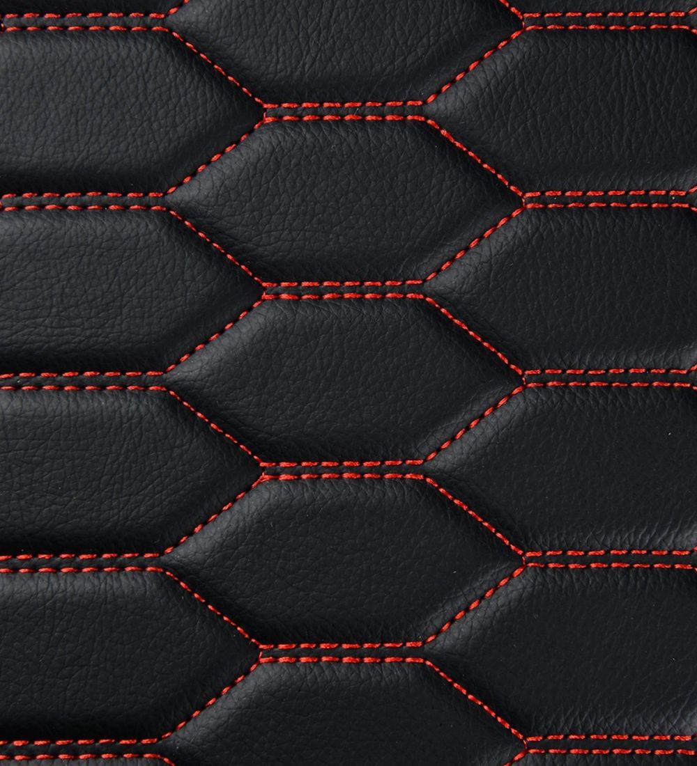 Honeycomb Series - Black with Red Stitching