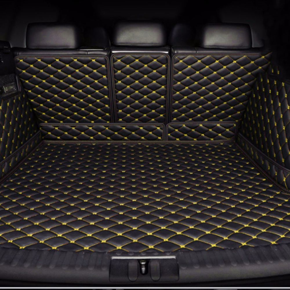 3D Trunk Mat - Black with Yellow Stitching