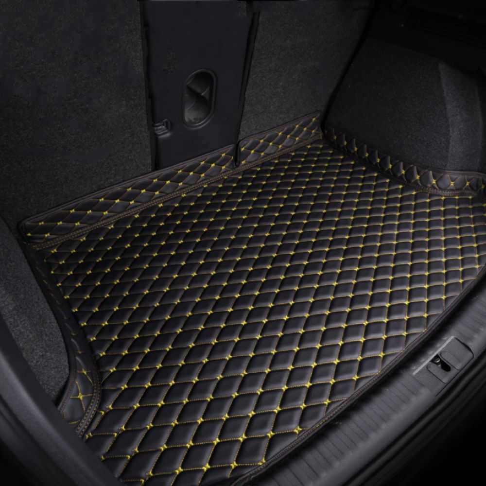 Base Trunk Mat - Black with Yellow Stitching