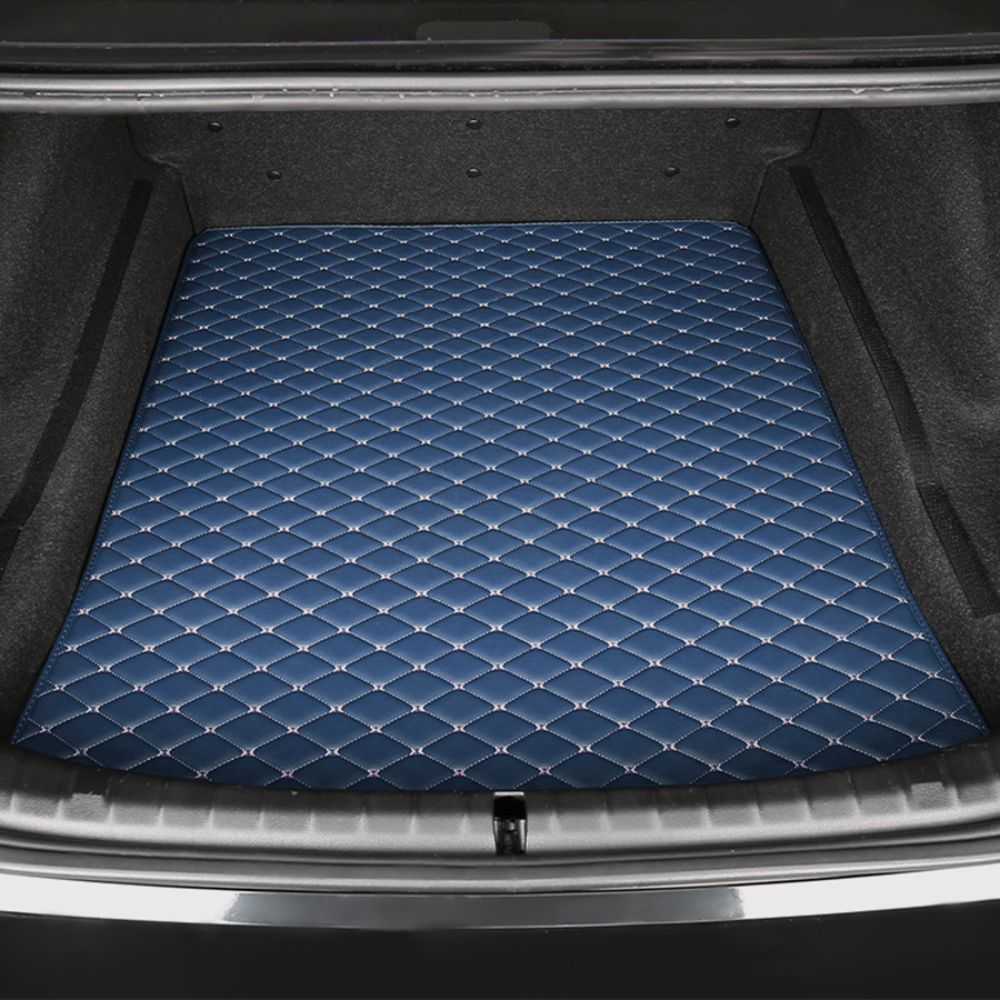 Base Trunk Mat - Blue with Beige Stitching