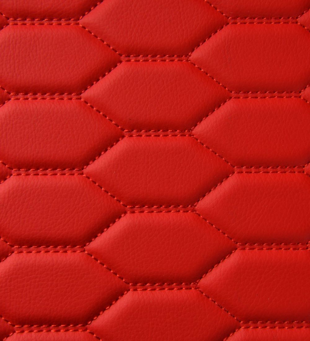 Honeycomb Series - Red with Beige Stitching