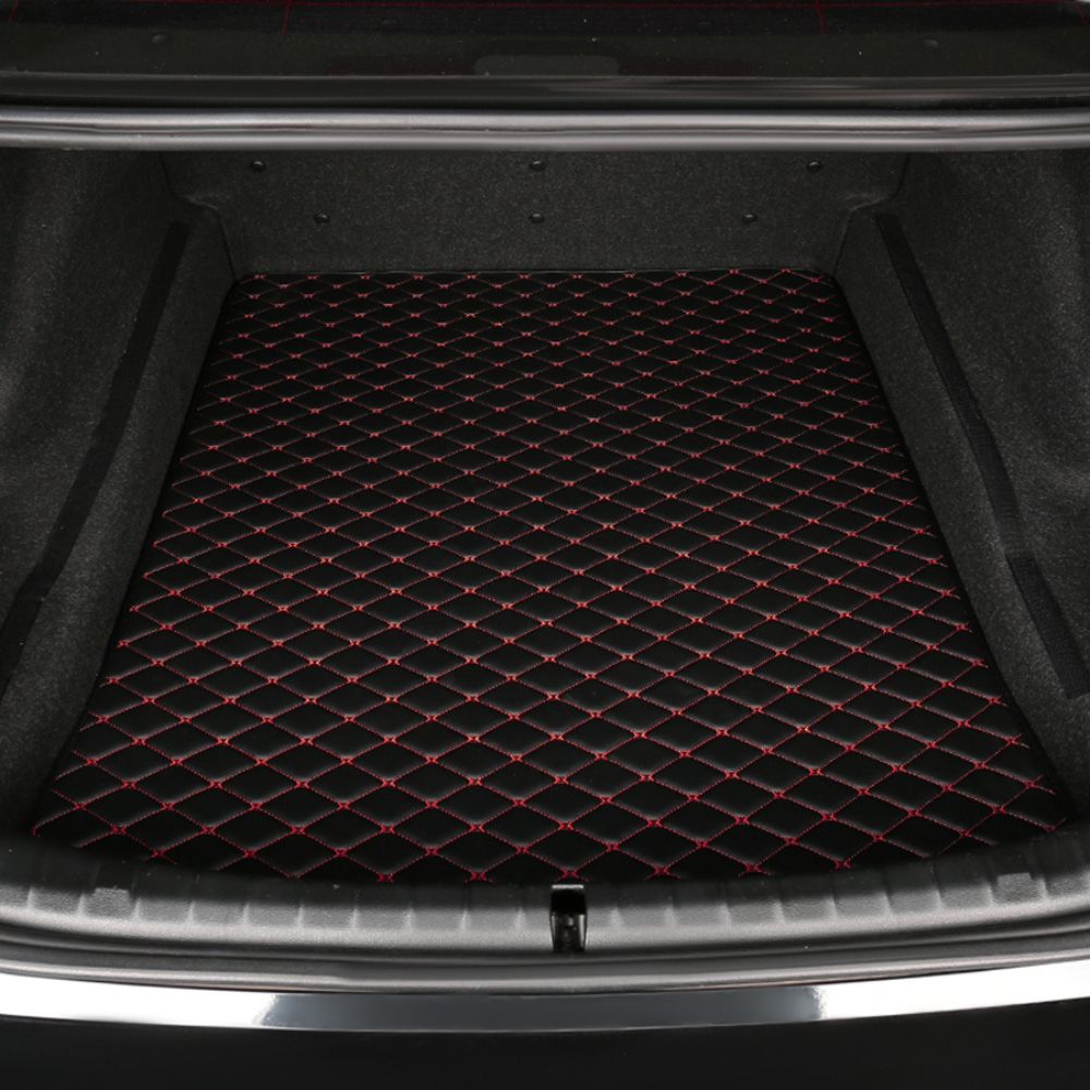 Base Trunk Mat - Black with Red Stitching