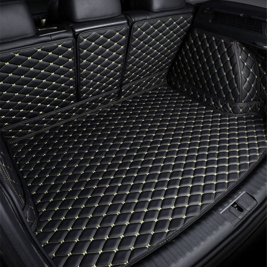 3D Trunk Mat - Black with Beige Stitching