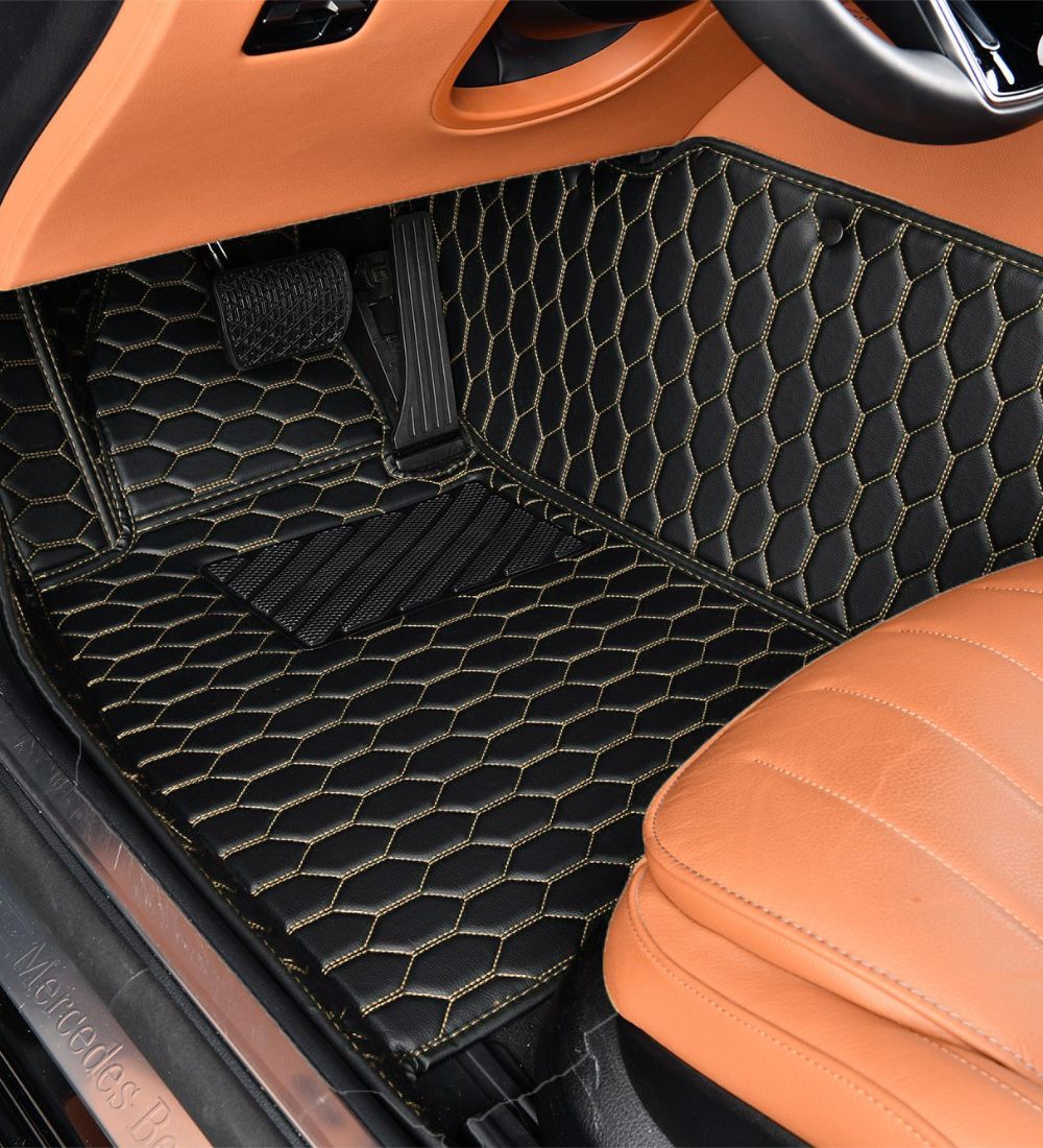 Honeycomb Series - Black with Beige Stitching