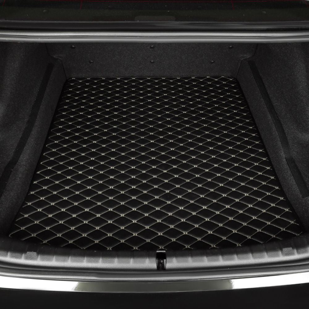 Base Trunk Mat - Black with Beige Stitching