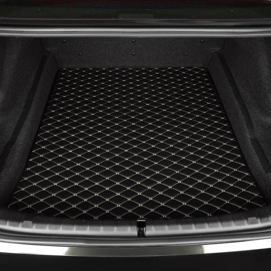 Base Trunk Mat - Black with Beige Stitching