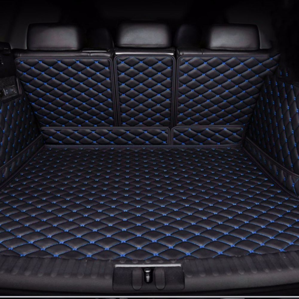 3D Trunk Mat - Black with Blue Stitching