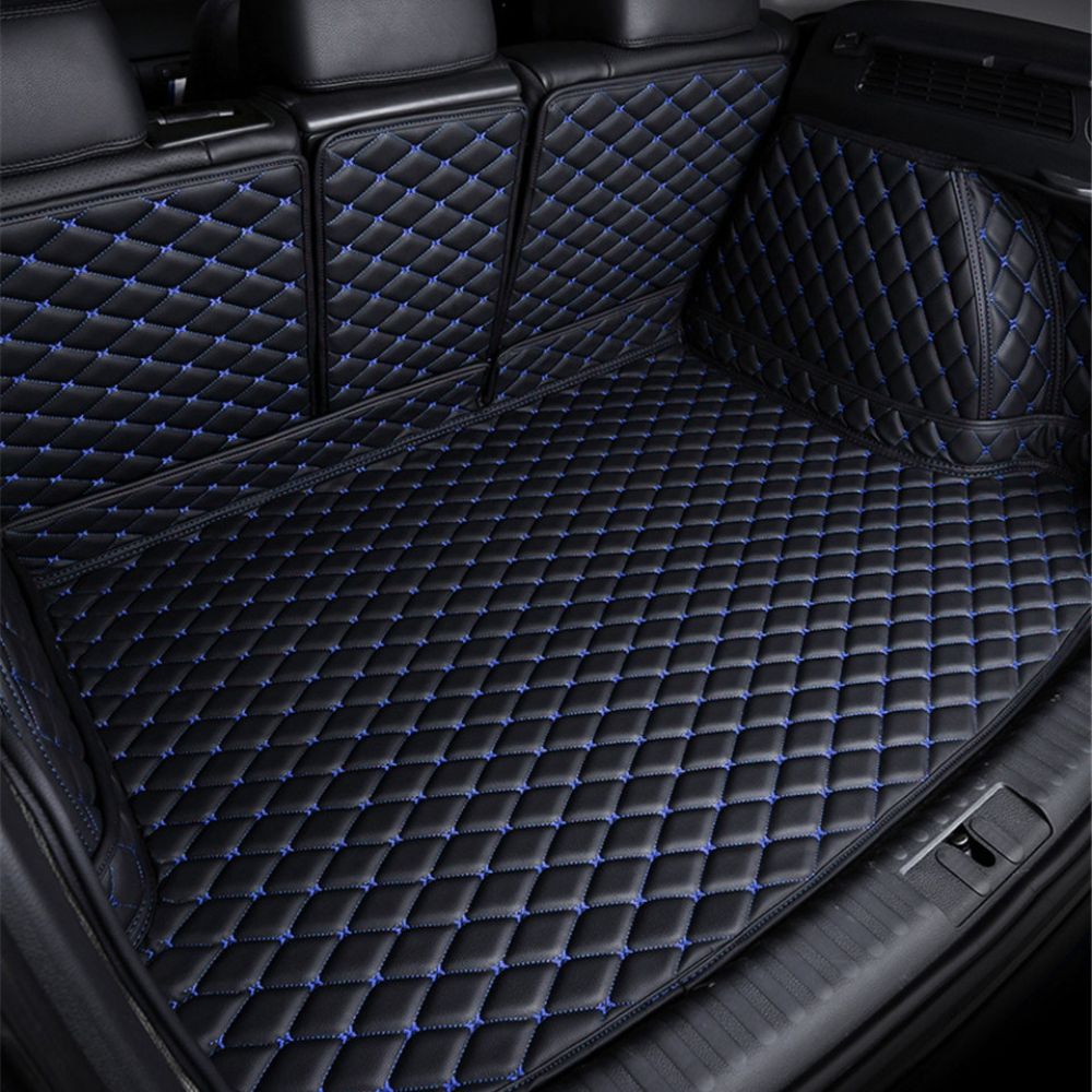 3D Trunk Mat - Black with Blue Stitching