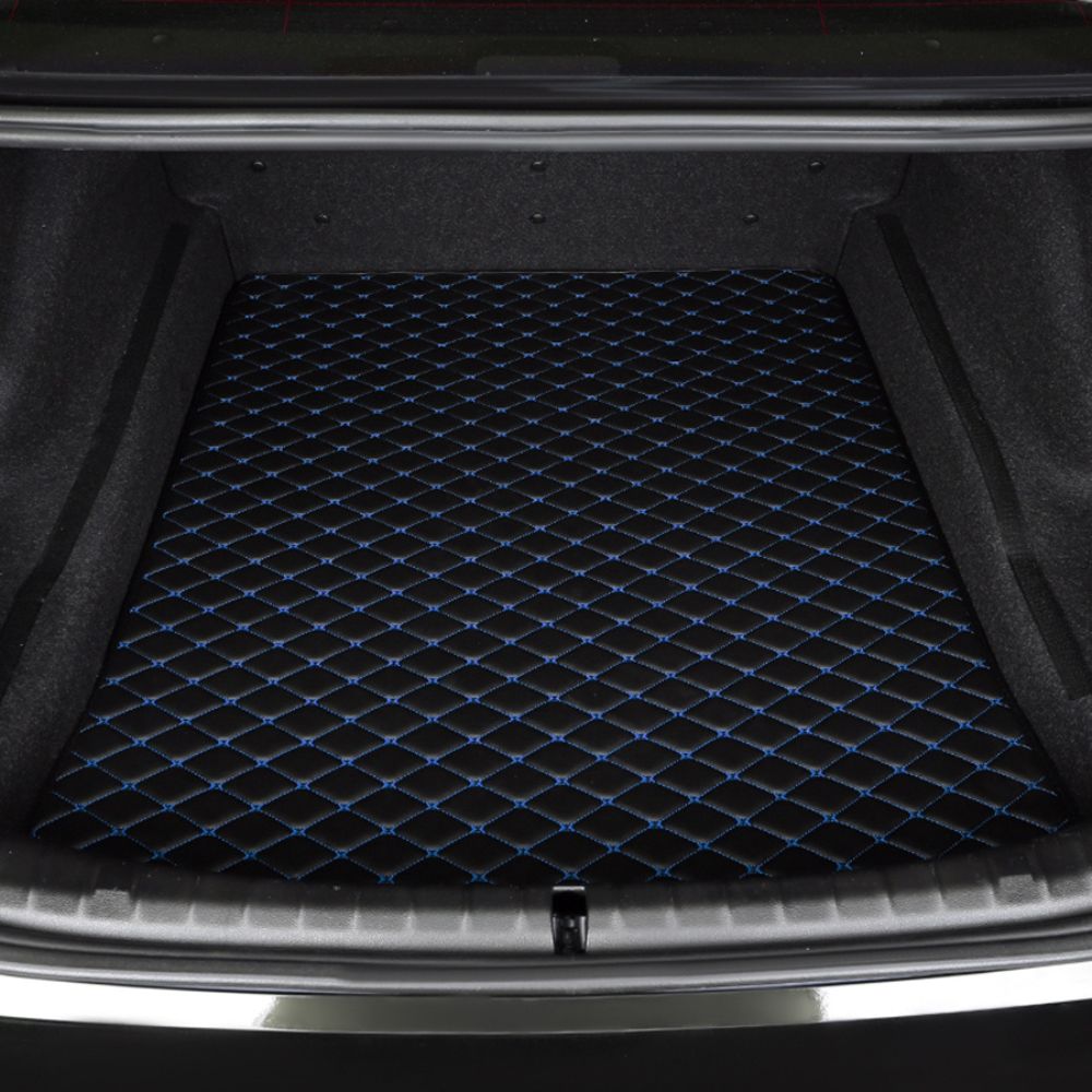 Base Trunk Mat - Black with Blue Stitching