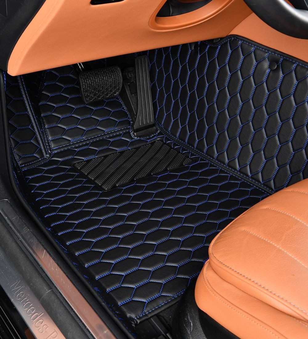 Honeycomb Series - Black with Blue Stitching