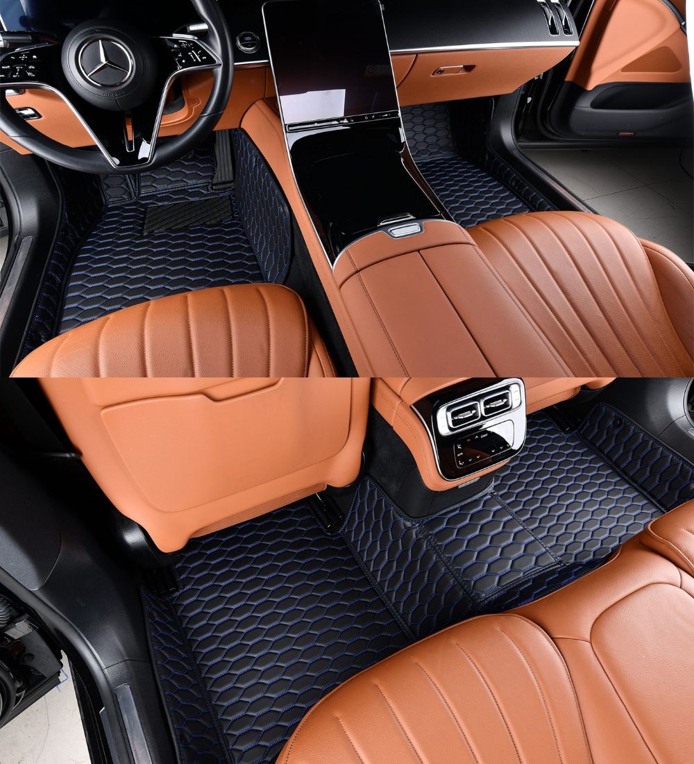 Honeycomb Series - Black with Blue Stitching