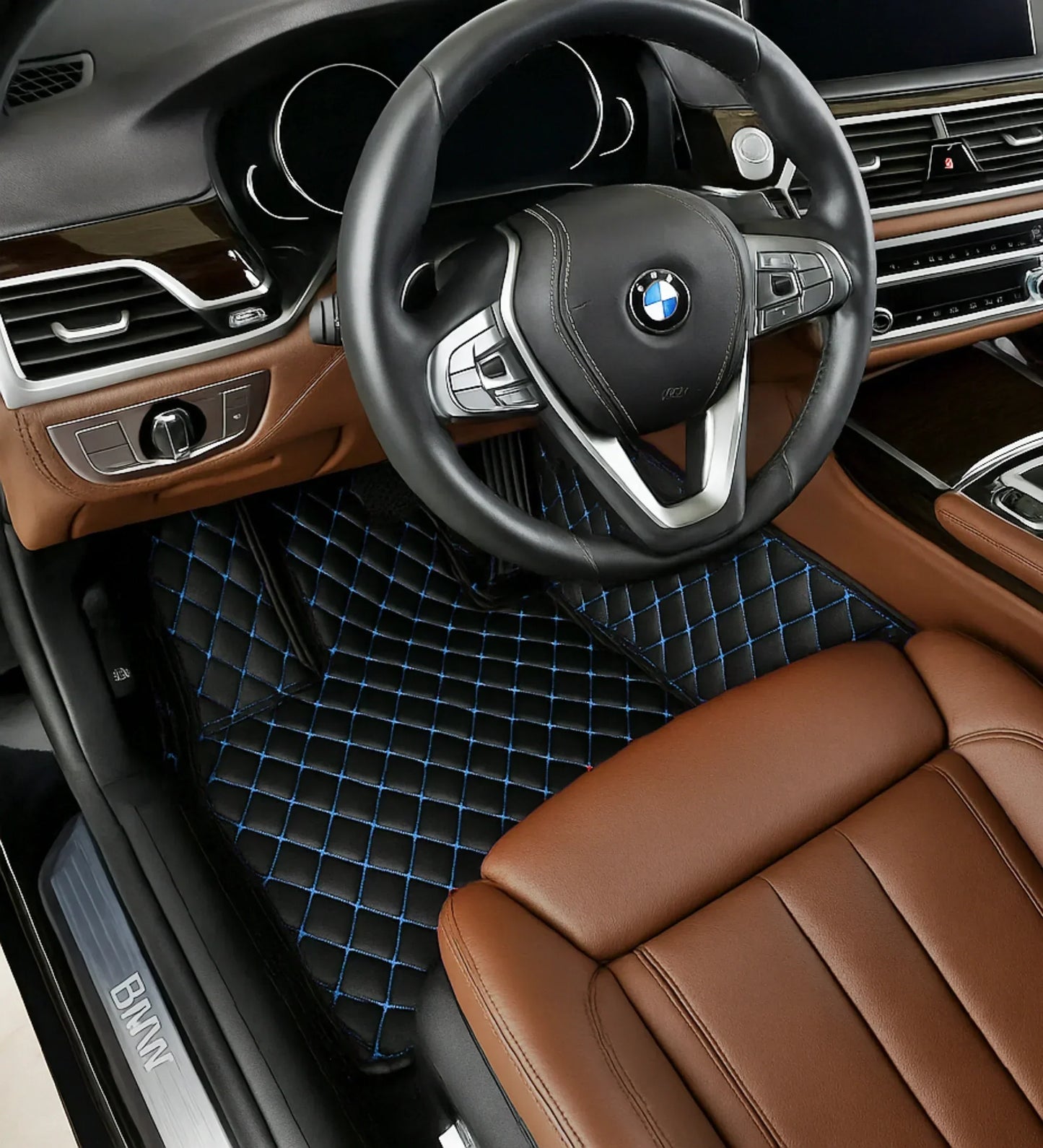 Diamond Series - Black with Blue Stitching