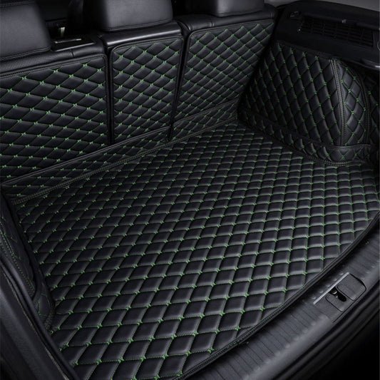 3D Trunk Mat - Black with Green Stitching