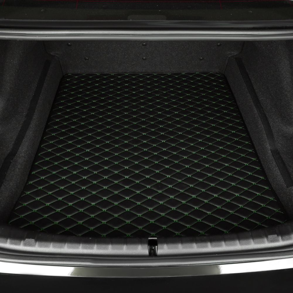 Base Trunk Mat - Black with Green Stitching