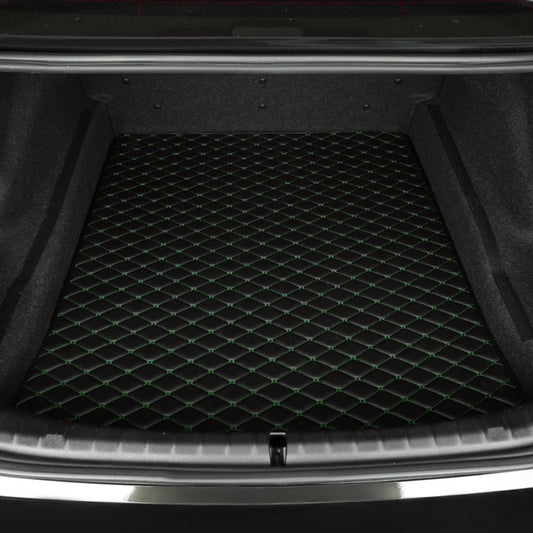 Base Trunk Mat - Black with Green Stitching
