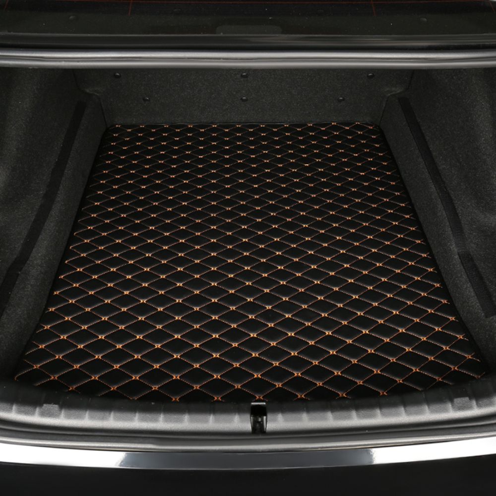Base Trunk Mat - Black with Orange Stitching