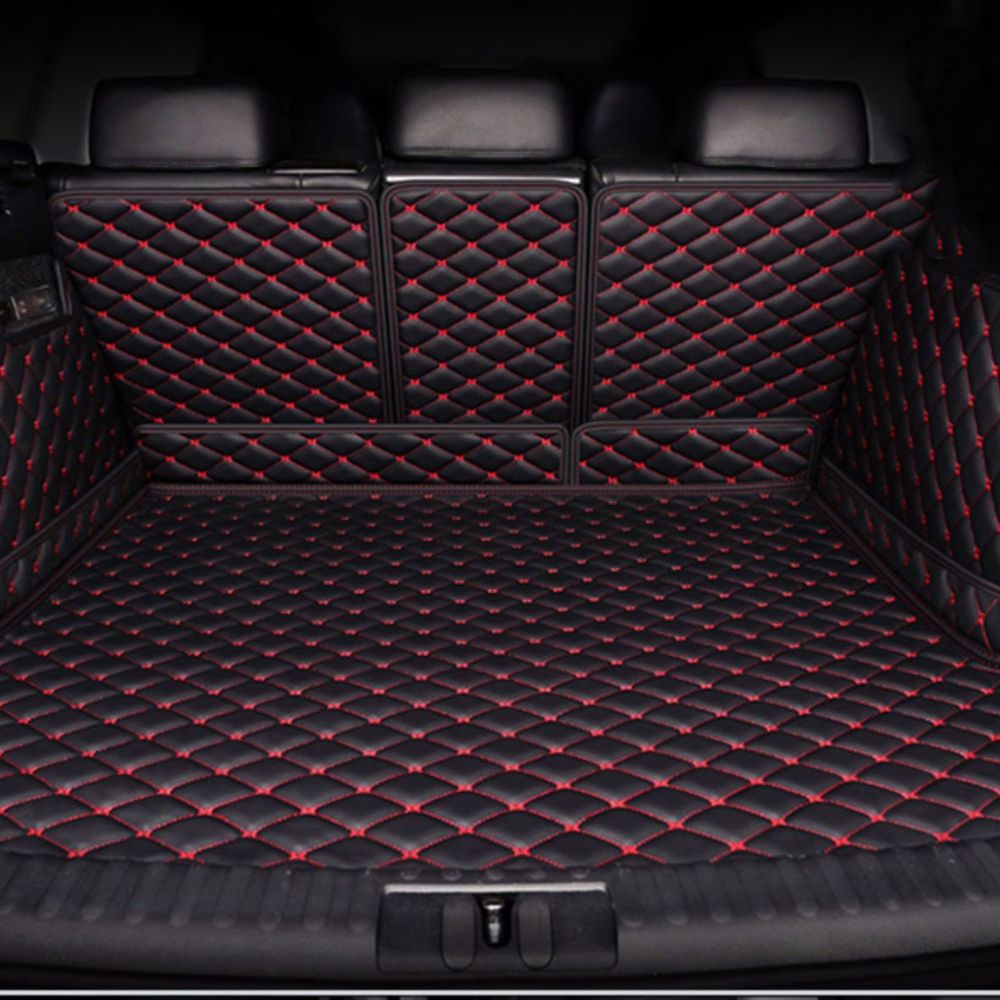 3D Trunk Mat - Black with Red Stitching