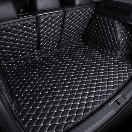 3D Trunk Mat - Black with White Stitching