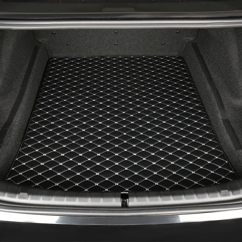 Base Trunk Mat - Black with White Stitching