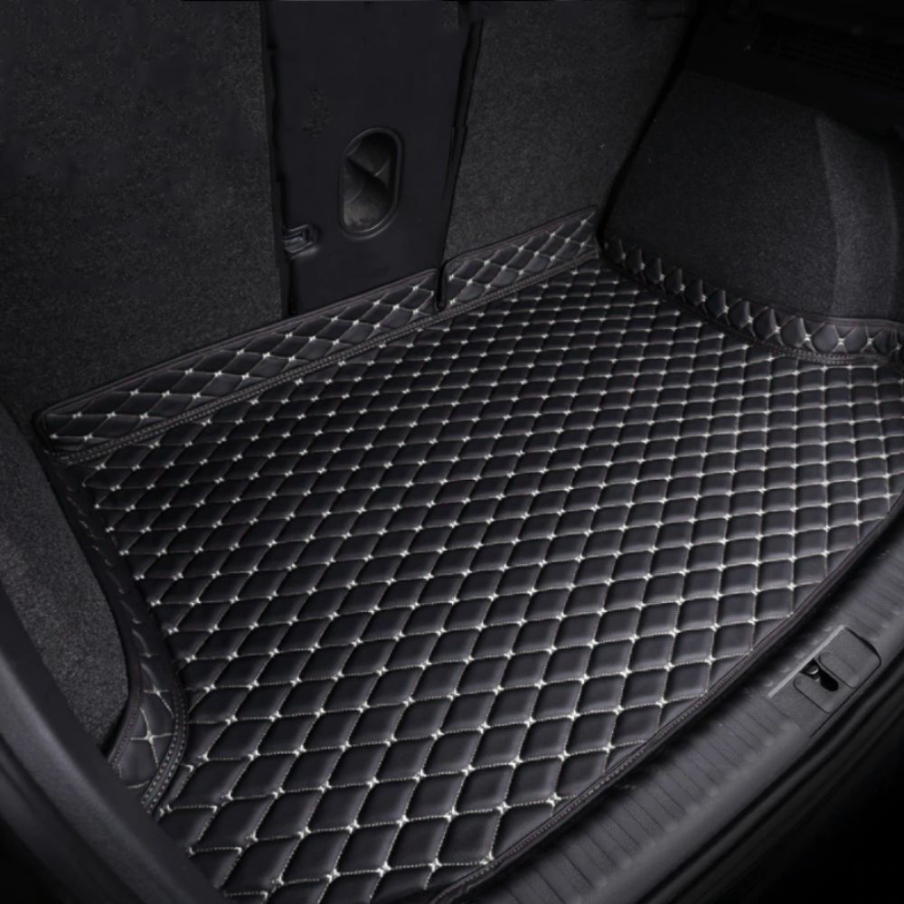 Base Trunk Mat - Black with White Stitching