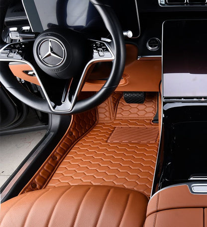 Honeycomb Series - Brown with Beige Stitching