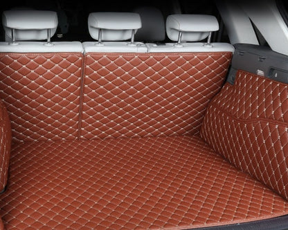 3D Trunk Mat - Brown with Beige Stitching