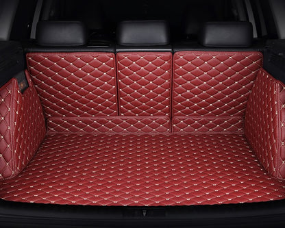 3D Trunk Mat - Crimson with Beige Stitching