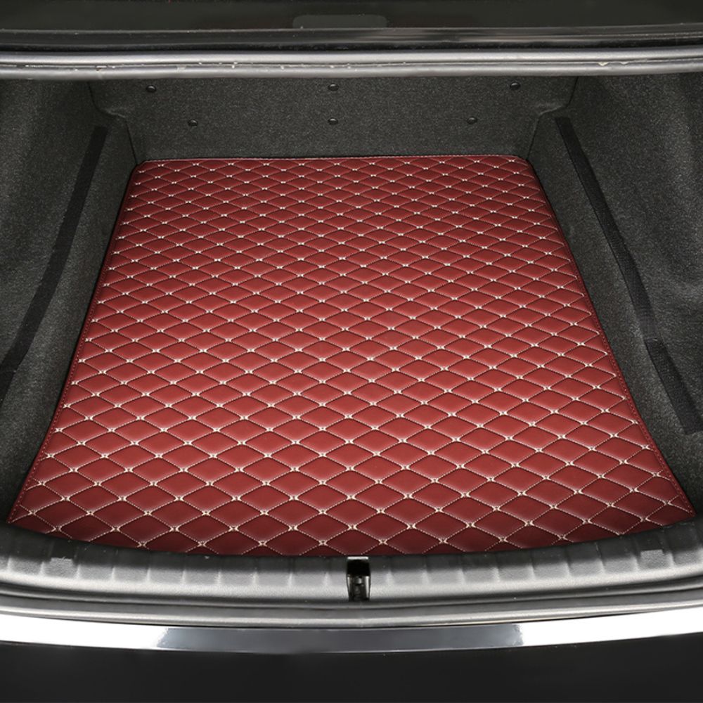 Base Trunk Mat - Crimson with Beige Stitching