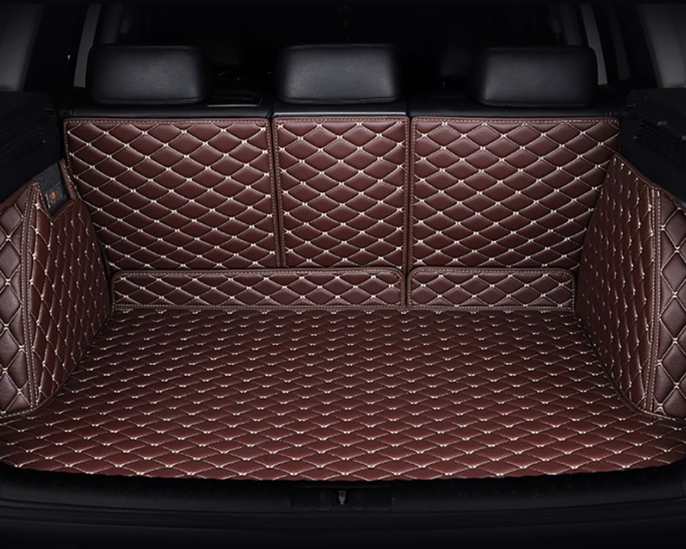 3D Trunk Mat - Mocha with Beige Stitching