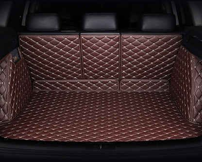 3D Trunk Mat - Mocha with Beige Stitching
