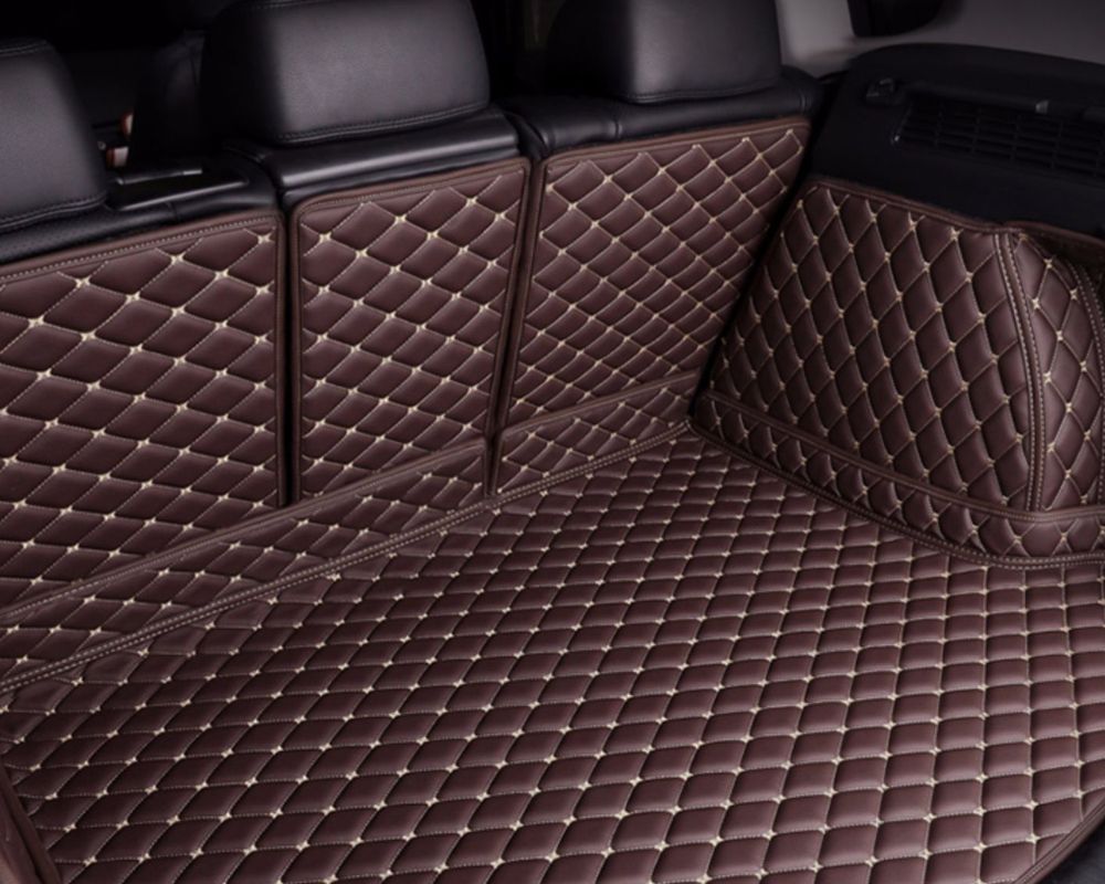 3D Trunk Mat - Mocha with Beige Stitching