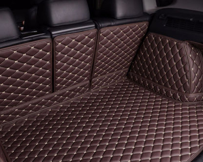 3D Trunk Mat - Mocha with Beige Stitching