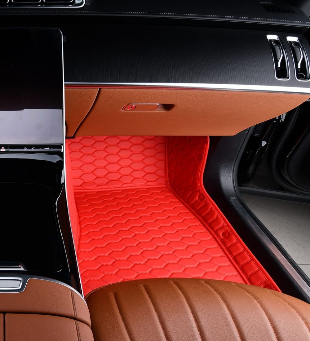 Honeycomb Series - Red with Beige Stitching