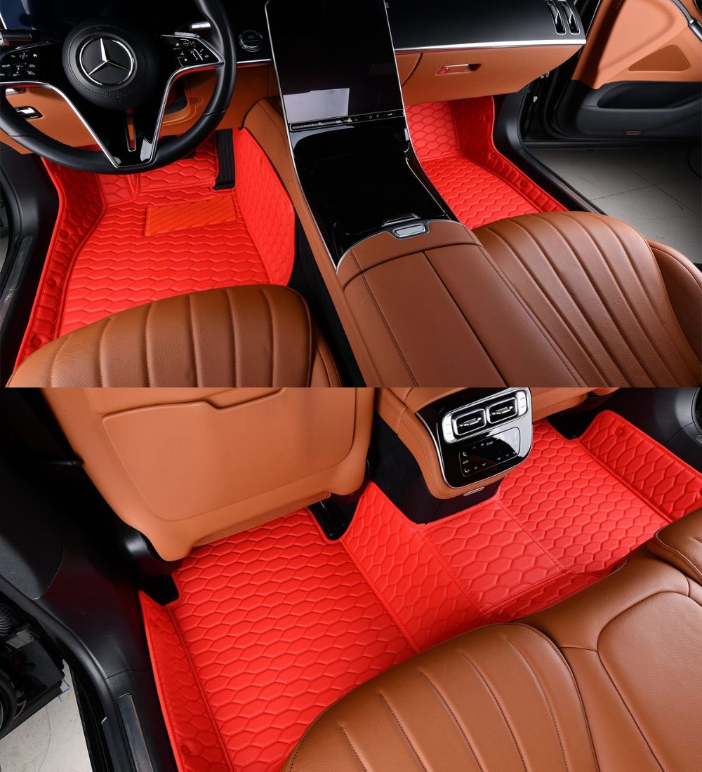 Honeycomb Series - Red with Beige Stitching