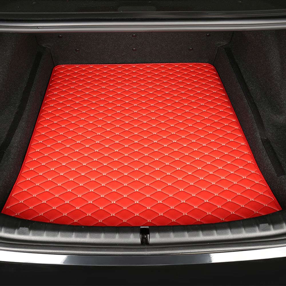 Base Trunk Mat - Red with Beige Stitching