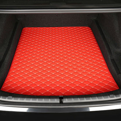 Base Trunk Mat - Red with Beige Stitching