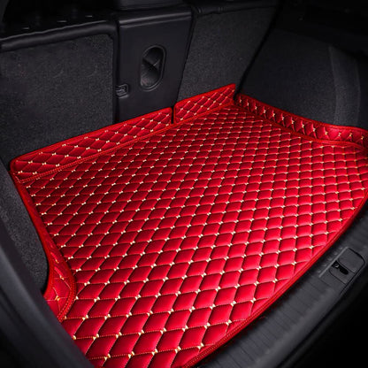 Base Trunk Mat - Red with Beige Stitching